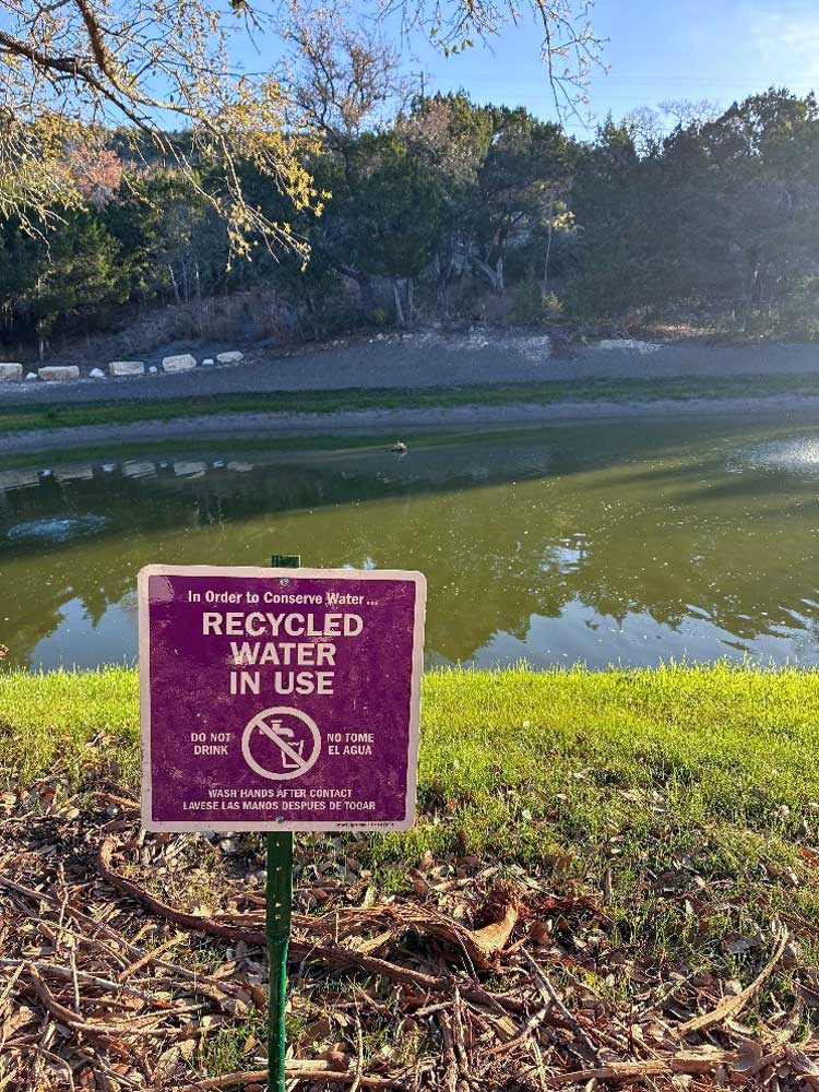 A restored reclamation pond at a Texas Water Company facility.