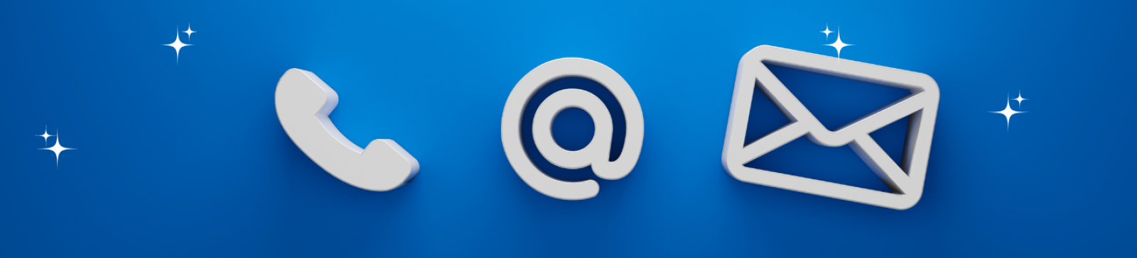 phone, @ and email icons 