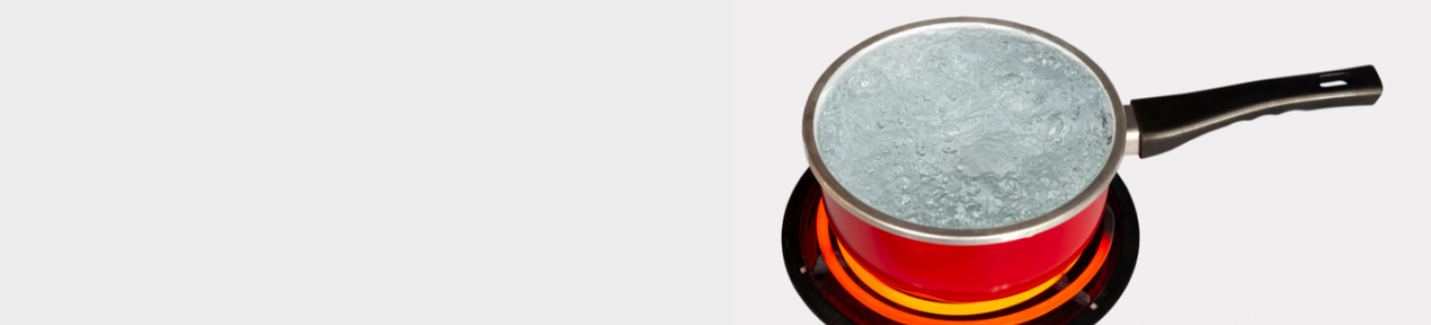 boiling water on a stove