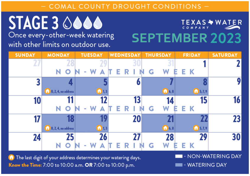 Comal County Watering Schedule